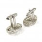 Vintage Silvertone & Sparkly Rhinestone Cufflinks By SHIELDS 71017