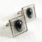 Vintage Silvertone & Hematite Cufflinks By ANSON 73117