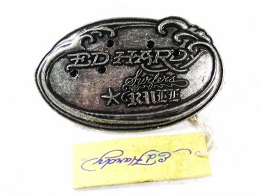 Silvertone Surfers Rule Belt Buckle By ED HARDY 33116a w/ Tag