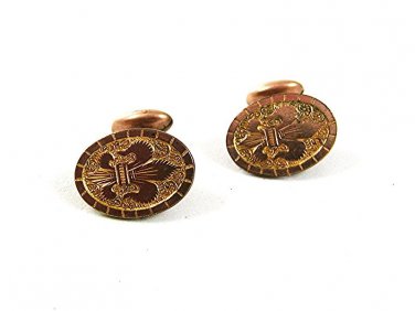 Victorian / Edwardian Gold Tone Fleur De Lis Cufflinks 31017