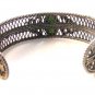 Vintage Sterling Silver & Malachite Filigree Bracelet