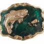 Silvertone Green Big Mouth Bass Fishing Lure Belt Buckle Unbranded 32816