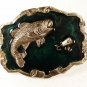 Silvertone Green Big Mouth Bass Fishing Lure Belt Buckle Unbranded 32816