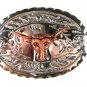 Large Western Silver Tone Bull Head Belt Buckle Unbranded 5516