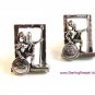 Vintage Swank Silver Tone Greek Roman Soldier Shield Spear Cufflinks