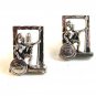 Vintage Swank Silver Tone Greek Roman Soldier Shield Spear Cufflinks
