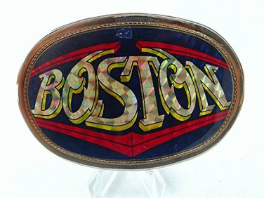 Vintage 1977 BOSTON Belt Buckle By PACIFICA MFG 12517
