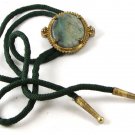 Vintage Green Stone Bolo With Cloth Cord 102016