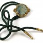 Vintage Green Stone Bolo With Cloth Cord 102016