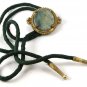 Vintage Green Stone Bolo With Cloth Cord 102016