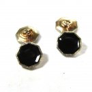 Edwardian / Art Deco Silvertone Goldtone & Black Cufflinks Unbranded 8615