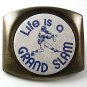Vintage Life Is A Grand Slam - Baseball Belt Buckle By BADGE A MINIT 1617