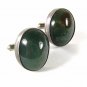 Vintage Siam Sterling Silver & Green Cufflinks Unbranded 41416