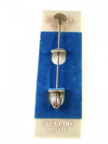 1980's-90's Sterling Mushroom Stick Pin New Old Stock 32117