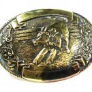 Western Rodeo Cowboy Bull Busting Brass Belt Buckle by Chambers 81115