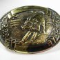 Western Rodeo Cowboy Bull Busting Brass Belt Buckle by Chambers 81115