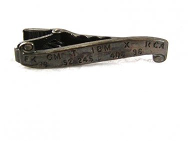 1950's Silvertone Stock Market Ticker Tape Tie Clasp 71717