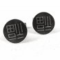 Unusual Mid Century Modern Sterling Silver & Black Cufflinks 9916