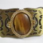 Western Goldtone & Tigers Eye Belt Buckle Unbranded Made In USA 101515