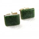 Vintage Goldtone & Green Stone Cufflinks 71017