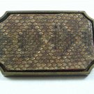 Vintage 1981 Rattlesnake Skin & Brass Belt Buckle By BTS USA 112917