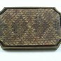 Vintage 1981 Rattlesnake Skin & Brass Belt Buckle By BTS USA 112917