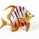 1950's -60's Gold Tone Pink Black Angel Fish Brooch By WEISS 102416