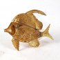 1950's -60's Gold Tone Pink Black Angel Fish Brooch By WEISS 102416