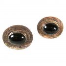 Taxco Mexican Sterling Silver Black Onyx Cufflinks By E.M.F. 41416