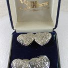 4 Western Rodeo Silvertone Heart Button Covers by MONTANA SILVERSMITHS 3116