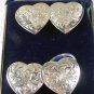 4 Western Rodeo Silvertone Heart Button Covers by MONTANA SILVERSMITHS 3116