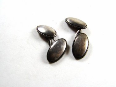 Victorian / Edwardian Sterling Silver Dress Cufflinks Unbranded 12615