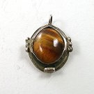 Small Vintage Southwest Style Coin Silver (900) & Tiger Eye Pendant 11817