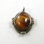 Small Vintage Southwest Style Coin Silver (900) & Tiger Eye Pendant 11817