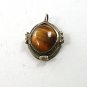 Small Vintage Southwest Style Coin Silver (900) & Tiger Eye Pendant 11817