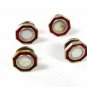Deco Mother of Pearl Red Snap Link Cufflinks By The Pioneer Registered 81516