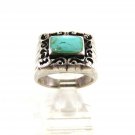 Southwest Sterling Silver & Turquoise Ring Size 8 5114