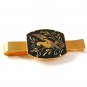 Vintage Goldtone & Black Damascene Bird Tie Clasp MADE IN SPAIN 6317