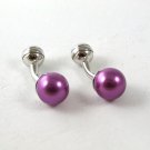 Silver Tone & Lavender - Light Purple Ball Cufflnks 91716