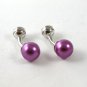Silver Tone & Lavender - Light Purple Ball Cufflnks 91716