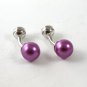 Silver Tone & Lavender - Light Purple Ball Cufflnks 91716