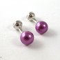 Silver Tone & Lavender - Light Purple Ball Cufflnks 91716