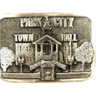1987 Park City Utah Town Hall Belt Buckle by Michael Ricker w Box 11215