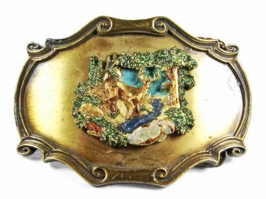1978 Deer in Woods Belt Buckle by Raintree 101515