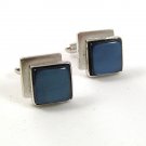 1960's Silvertone & Light Blue Cufflinks By SWANK 31817