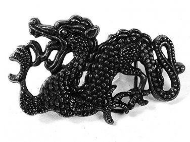 Large 4 1/2" X 3" Chinese Dark Dragon Belt Buckle 81616