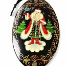 1996 Signed Handmade Russian Lacquer Santa Claus Christmas Ornament 12816
