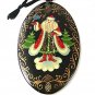1996 Signed Handmade Russian Lacquer Santa Claus Christmas Ornament 12816