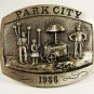 1986 Park City Utah Ice Cream Cart Belt Buckle by Michael Ricker 11215 W Box