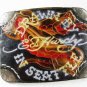 Drawn By In Seattle Black Leather Belt Buckle By ED HARDY 33116a